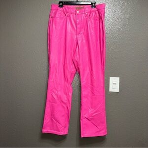 Judy Blue Straight Leg Pants Women Size 14W Black Faux Leather High Rise Vegan